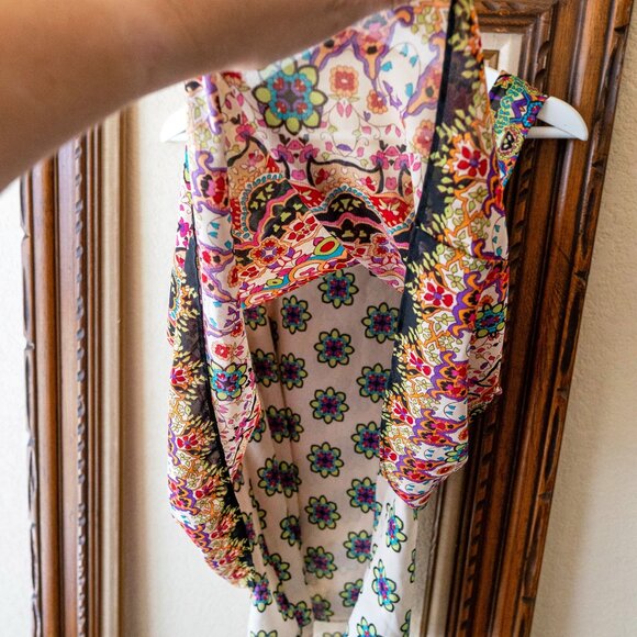 Bila Boho Sleeveless Blouse Size Large Colorful Boho Layered Tank Top - Picture 3 of 8